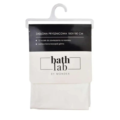 Kotara prysznicowa 180xh180 cm zasłona łazienkowa biała zac