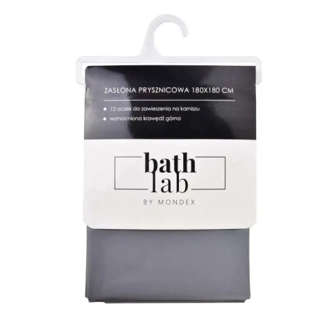 Zasłona prysznicowa 180xh180 cm kotara łazienkowa szara zac