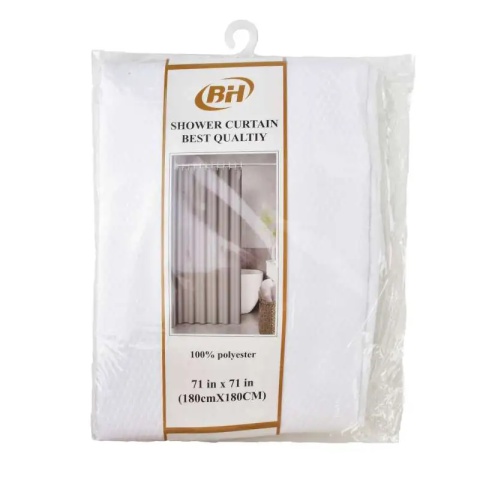 Zasłona prysznicowa 180xh180cm biała kotara łazienkowa zac