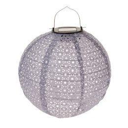 Lampion LED solarny latarnia szara 25 cm na ogród taras