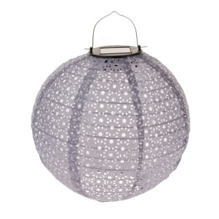 Lampion LED solarny latarnia szara 25 cm na ogród taras