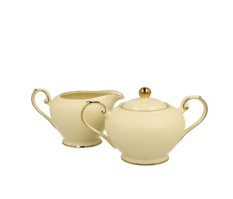 Cukiernica z mlecznikiem porcelana prezent do kawy vesper