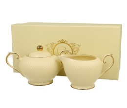 Cukiernica z mlecznikiem porcelana prezent do kawy vesper