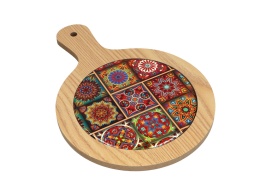 Deska do krojenia drewniana z podkładką ceramiczną carmani