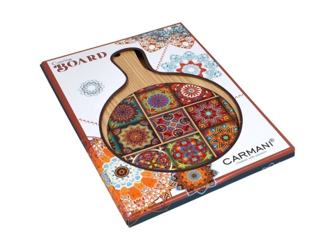 Deska do krojenia drewniana z podkładką ceramiczną carmani