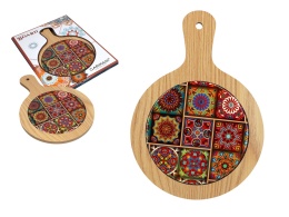 Deska do krojenia drewniana z podkładką ceramiczną carmani