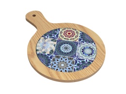 Podkładka deska do krojenia drewniana ceramika carmani