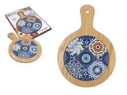 Podkładka deska do krojenia drewniana ceramika carmani