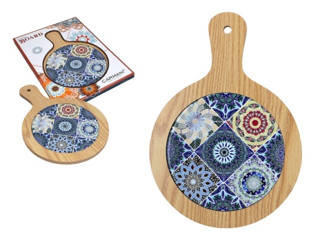 Podkładka deska do krojenia drewniana ceramika carmani