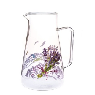 Dzbanek szklany 1,45 l do wody soku lawenda na taras