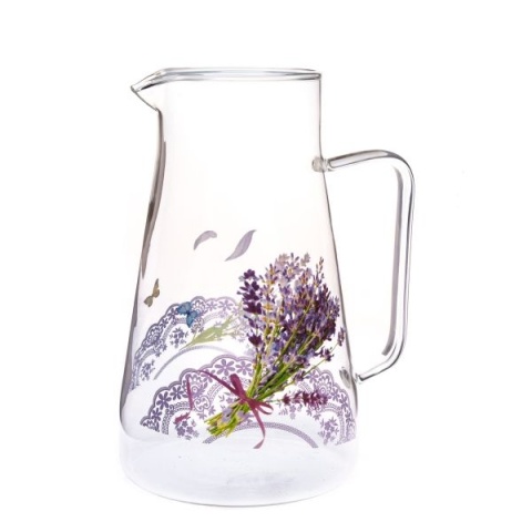Dzbanek szklany 1,45 l do wody soku lawenda na taras