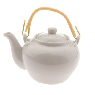 Dzbanek czajnik porcelanowy biały do herbaty II gatunek