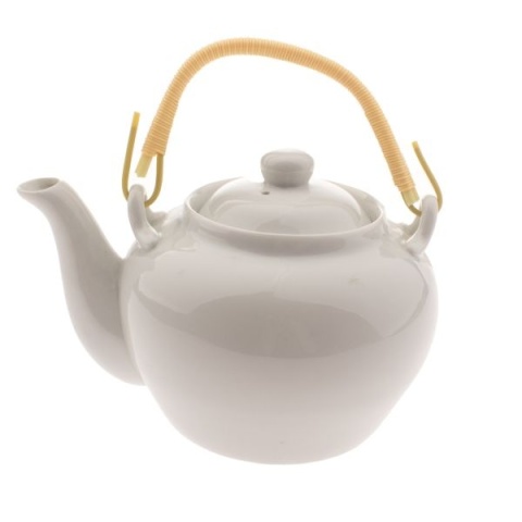 Dzbanek czajnik porcelanowy biały do herbaty II gatunek