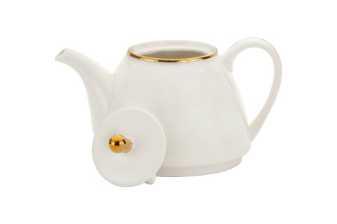 Dzbanek porcelanowy czajnik do herbaty 0,98 l biały pudełko