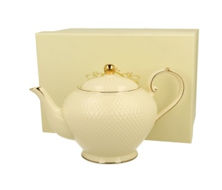 Dzbanek porcelanowy czajnik do herbaty 1150 ml ecru vesper