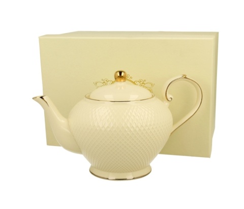 Dzbanek porcelanowy czajnik do herbaty 1150 ml ecru vesper