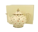 Dzbanek porcelanowy czajnik do herbaty 1,3l ecru casablanca