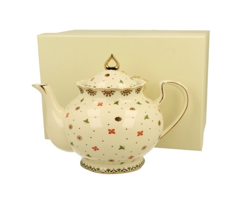 Dzbanek porcelanowy czajnik do herbaty 1,3l ecru casablanca