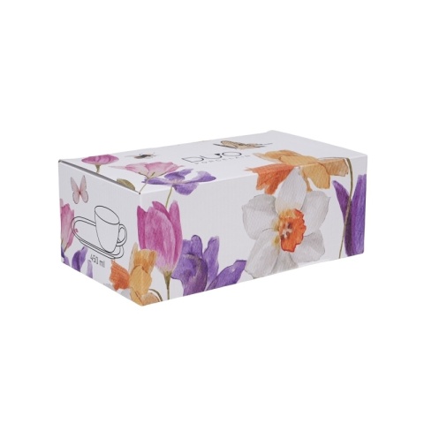 Filiżanka jumbo ze spodkiem zestaw śniadaniowy may kwiaty