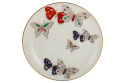 Filiżanka porcelana do herbaty talerzyk deserowy motyle