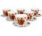 Filiżanki do herbaty ze spodkami 6 szt kosze kwiatów maki