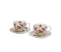 Filiżanki ze spodkami April na prezent komplet 2 szt róże