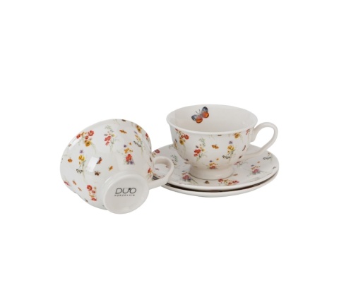 Filiżanki ze spodkami royal Grace na urodziny zestaw 2szt