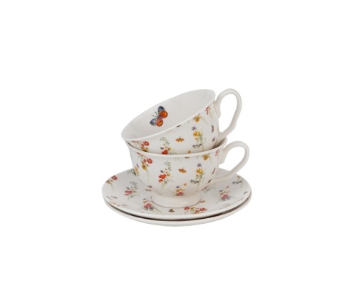 Filiżanki ze spodkami royal Grace na urodziny zestaw 2szt