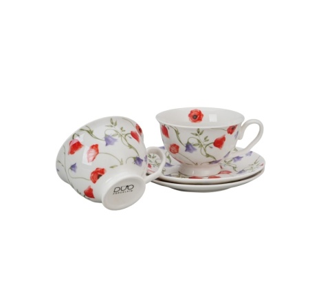 Filiżanki ze spodkami royal Angela prezent zestaw 2szt maki