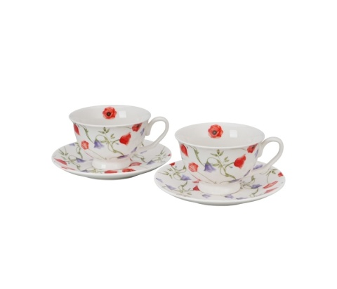 Filiżanki ze spodkami royal Angela prezent zestaw 2szt maki