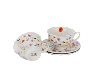 Filiżanki ze spodkami royal Amelia na prezent zestaw 2szt