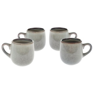 Kubek ceramiczny do espresso zestaw 4szt beż szary 110 ml