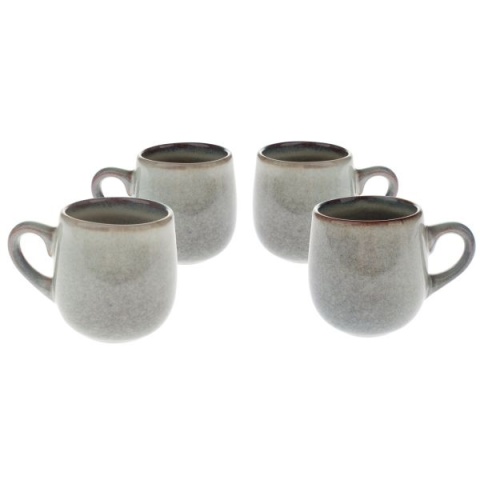 Kubek ceramiczny do espresso zestaw 4szt beż szary 110 ml