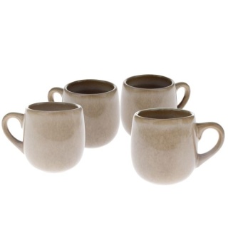 Kubek ceramiczny do espresso komplet 4szt beż brąz 110 ml