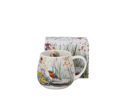 Kubek do herbaty kawy baryłka na urodziny july kwiaty ptak