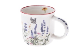 Kubek do herbaty kawy lawenda porcelana 230 ml motyl