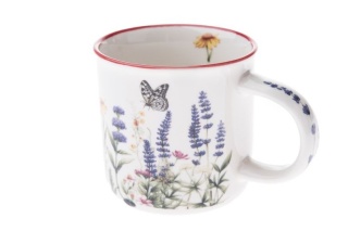 Kubek do herbaty kawy lawenda porcelana 230 ml motyl