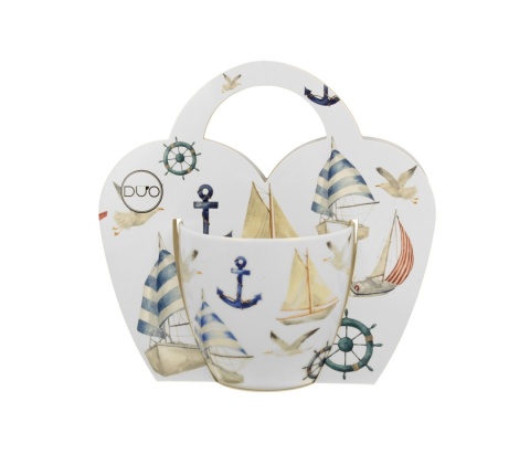 Kubek do herbaty kawy żaglówki w obwolucie porcelana prezent