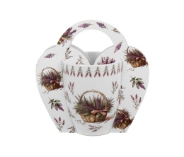 Kubek do herbaty prezent w koszyczku kosze kwiatów lawenda