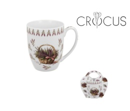 Kubek do herbaty prezent w koszyczku kosze kwiatów lawenda