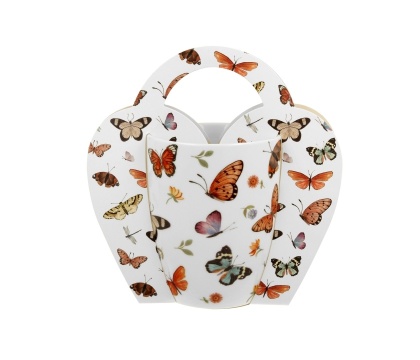 Kubek do herbaty na prezent w koszyczku butterflies motyle