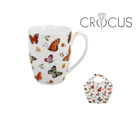 Kubek do herbaty na prezent w koszyczku butterflies motyle