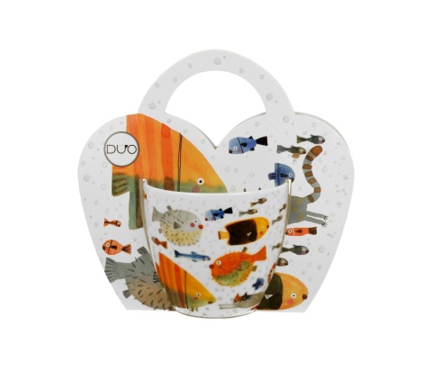 Kubek do kawy herbaty prezent ryby w obwolucie porcelana