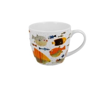 Kubek do kawy herbaty prezent ryby w obwolucie porcelana
