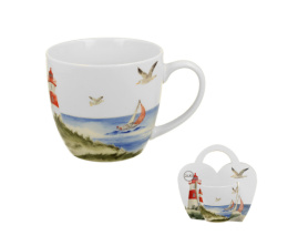 Kubek do herbaty kawy prezent latarnia w obwolucie porcelana