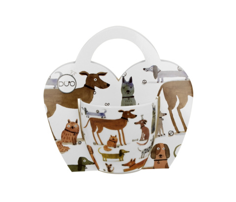 Kubek do herbaty w obwolucie porcelana psi świat różne psy