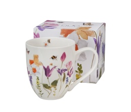 Kubek kubas jumbo xxl na prezent may kwiaty porcelana