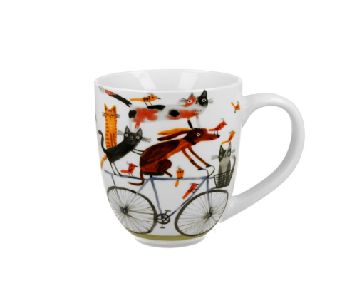 Kubek kubas jumbo xxl porcelana psi świat pies na rowerze