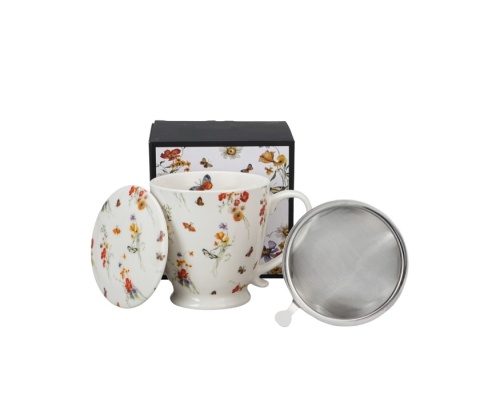 Kubek zaparzacz sitko prezent Grace duży kubas na stopce