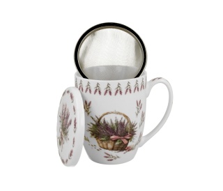 Kubek z sitkiem zaparzacz do ziół kosze kwiatów lawenda